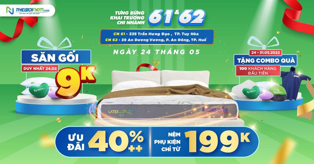 Tưng bừng ưu đãi mừng khai trương đồng loạt 2 chi nhánh 61 và 62 (Huế   Tuy Hoà).