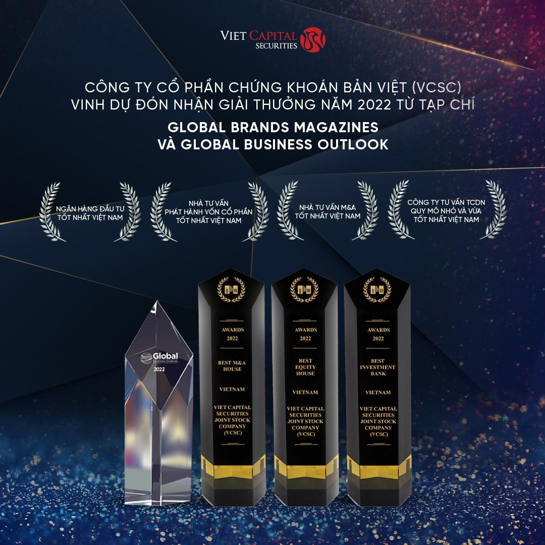 Bộ phận Ngân hàng Đầu tư của VCSC vinh dự đón nhận 4 giải thưởng từ GBM và GBO.