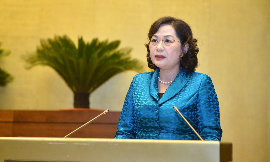 Thống đốc Ngân hàng Nhà nước Việt Nam Nguyễn Thị Hồng tại kỳ họp Quốc hội sáng 24/5/2022