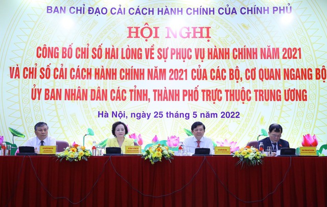 Hội nghị Công bố Chỉ số hài lòng về sự phục vụ hành chính năm 2021 (SIPAS 2021) và Chỉ số Cải cách hành chính  năm 2021 của các bộ, ngành, các tỉnh/ thành phố trực thuộc Trung ương
