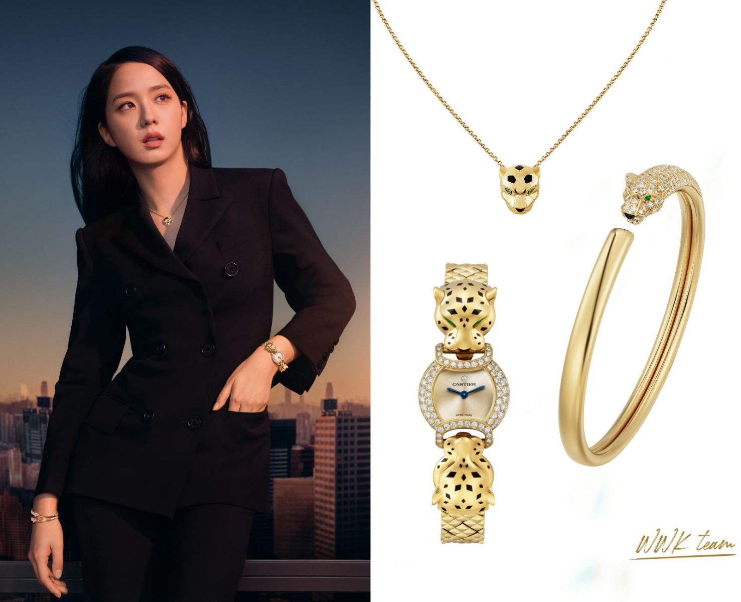 Jisoo xuất hiện cùng  các mẫu trang sức mới của Cartier trong bức ảnh thông báo cương vị đại sứ toàn cầu của thương hiệu.