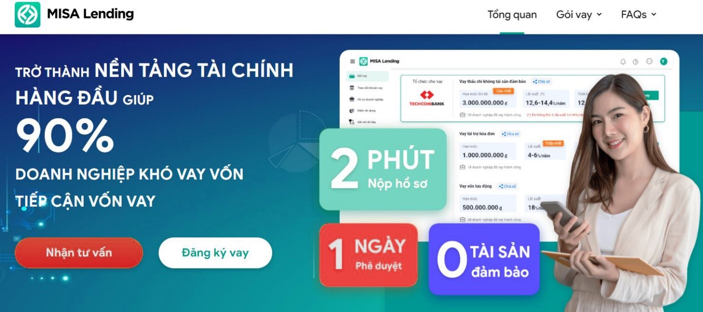 Quy trình vay vốn trên MISA Lending chỉ mất 2 phút thực hiện và được số hóa hoàn toàn.