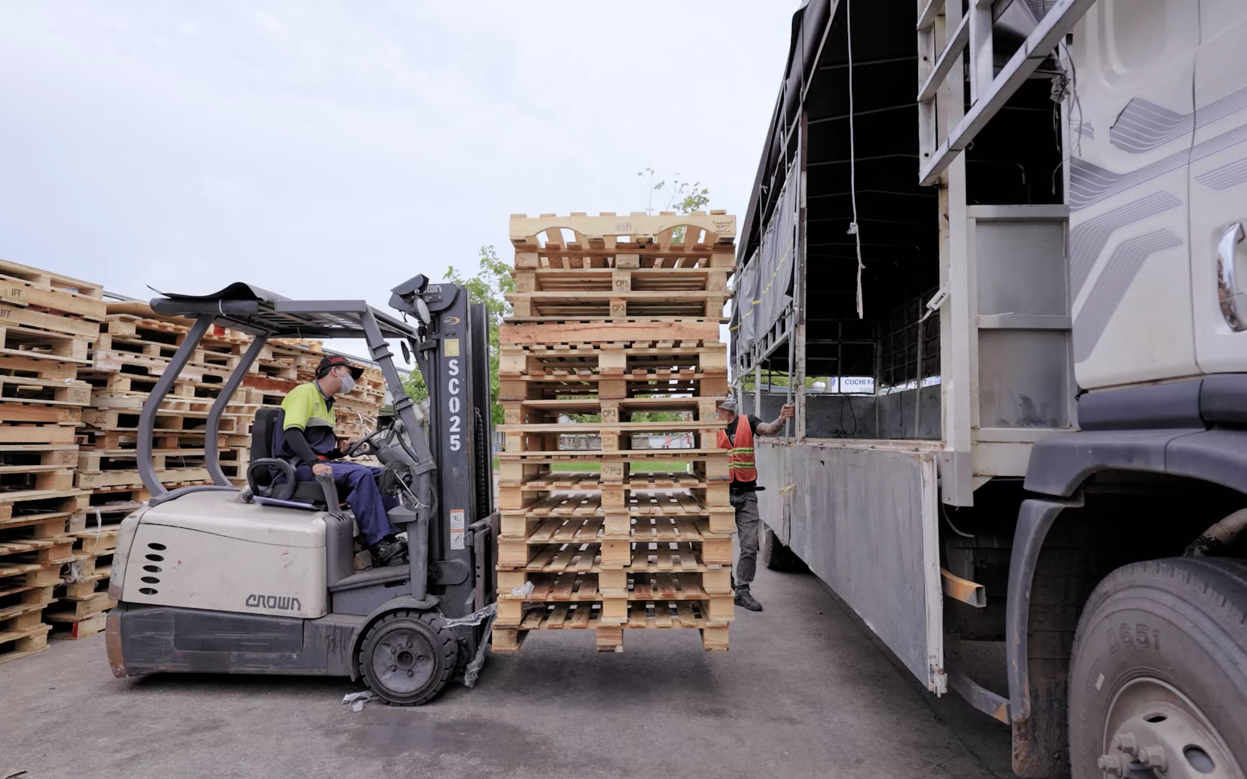 Xe n&acirc;ng điện được ứng dụng hiệu quả trong qu&aacute; tr&igrave;nh vận h&agrave;nh v&agrave; sắp xếp sản phẩm tại nh&agrave; m&aacute;y của Unilever.