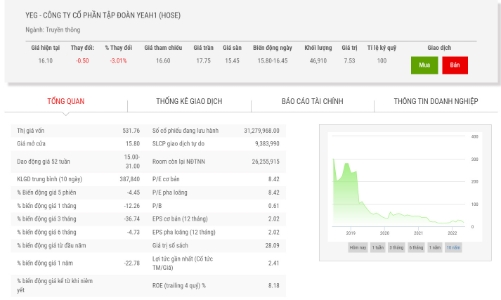Sắp kết thúc nhiệm kỳ, Chủ tịch đăng ký bán hết 12,89% vốn tại YEG
