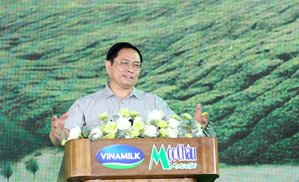 Thủ tướng Phạm Minh Chính: "Tỉnh Sơn La, Vinamilk, Mộc Châu Milk phải phối hợp, phát triển hài hòa, đảm bảo lợi ích giữa doanh nghiệp, người dân và Nhà nước".