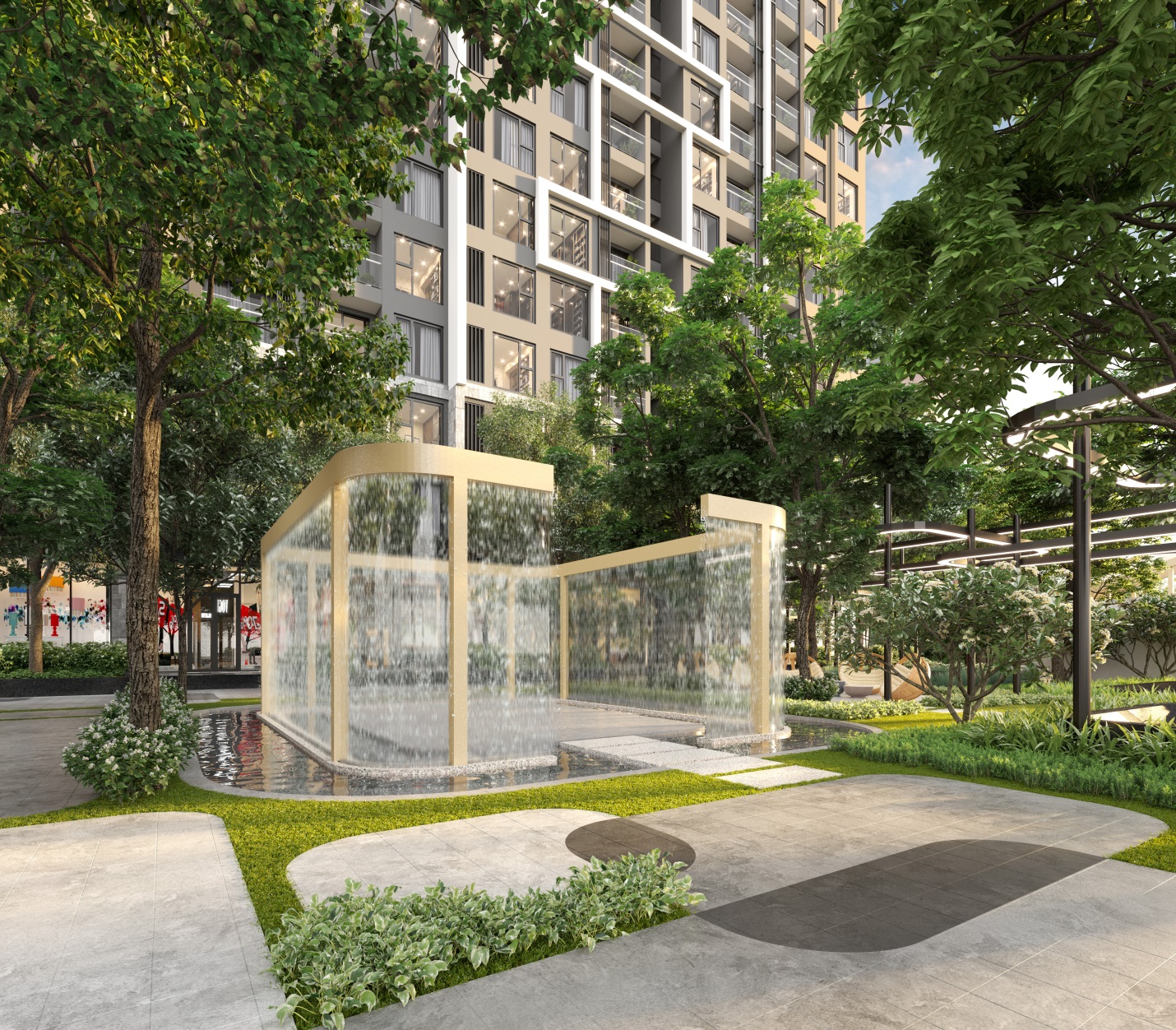 Sân thiền và yoga tại Masteri West Heights là nơi giúp cư dân tĩnh lặng cảm nhận từng hơi thở cuộc sống.
