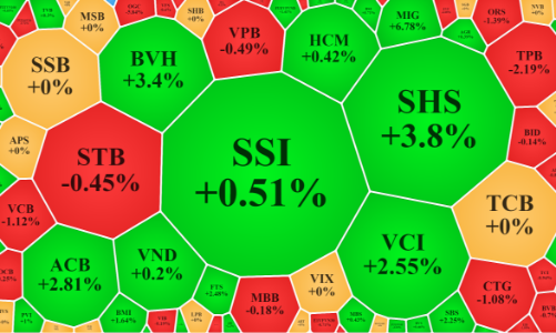 Blue-chips tụt lùi, cổ phiếu bán lẻ, chứng khoán mạnh vượt trội