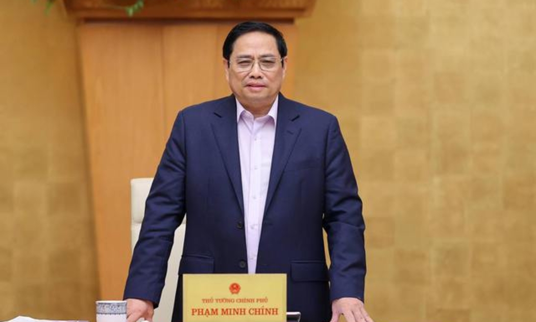 Thủ tướng Phạm Minh Chính phát biểu tại phiên họp Chính phủ thường kỳ tháng 5/2022 - Ảnh: VGP