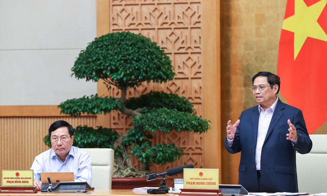 Thủ tướng phát biểu chỉ đạo tại phiên họp Chính phủ thường kỳ tháng 5/2022 - Ảnh: VGP