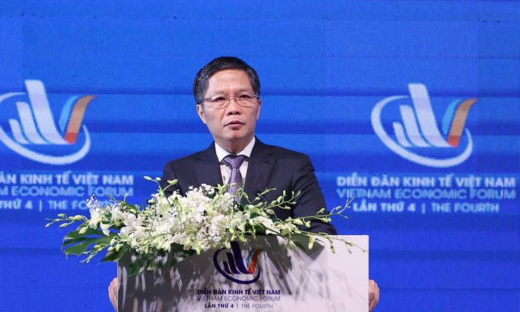 Trưởng Ban Kinh tế Trung ương Trần Tuấn Anh phát biểu khai mạc tại phiên toàn thể Diễn đàn Kinh tế Việt Nam lần thứ 4.