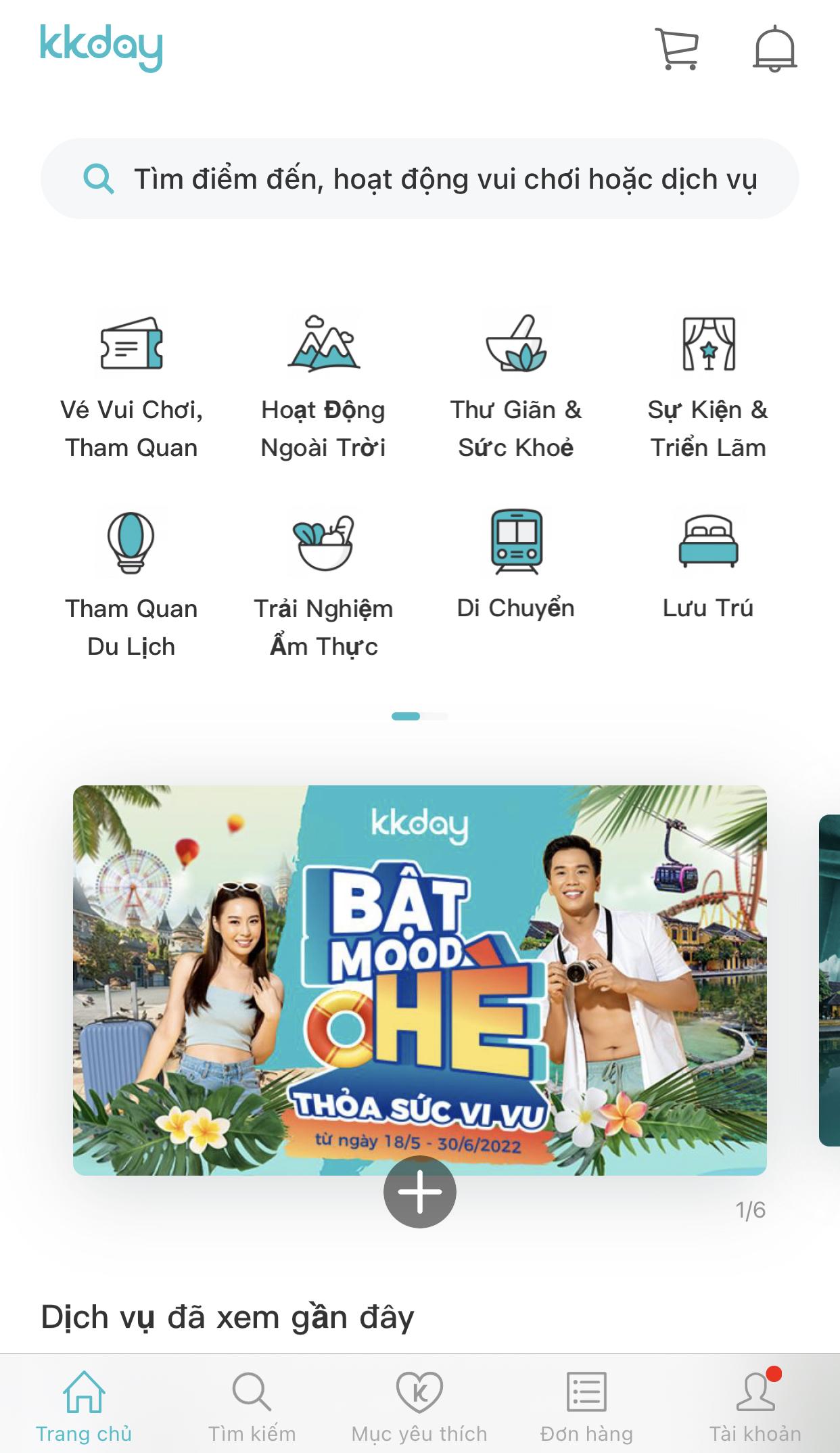 Ứng dụng du lịch KKday.