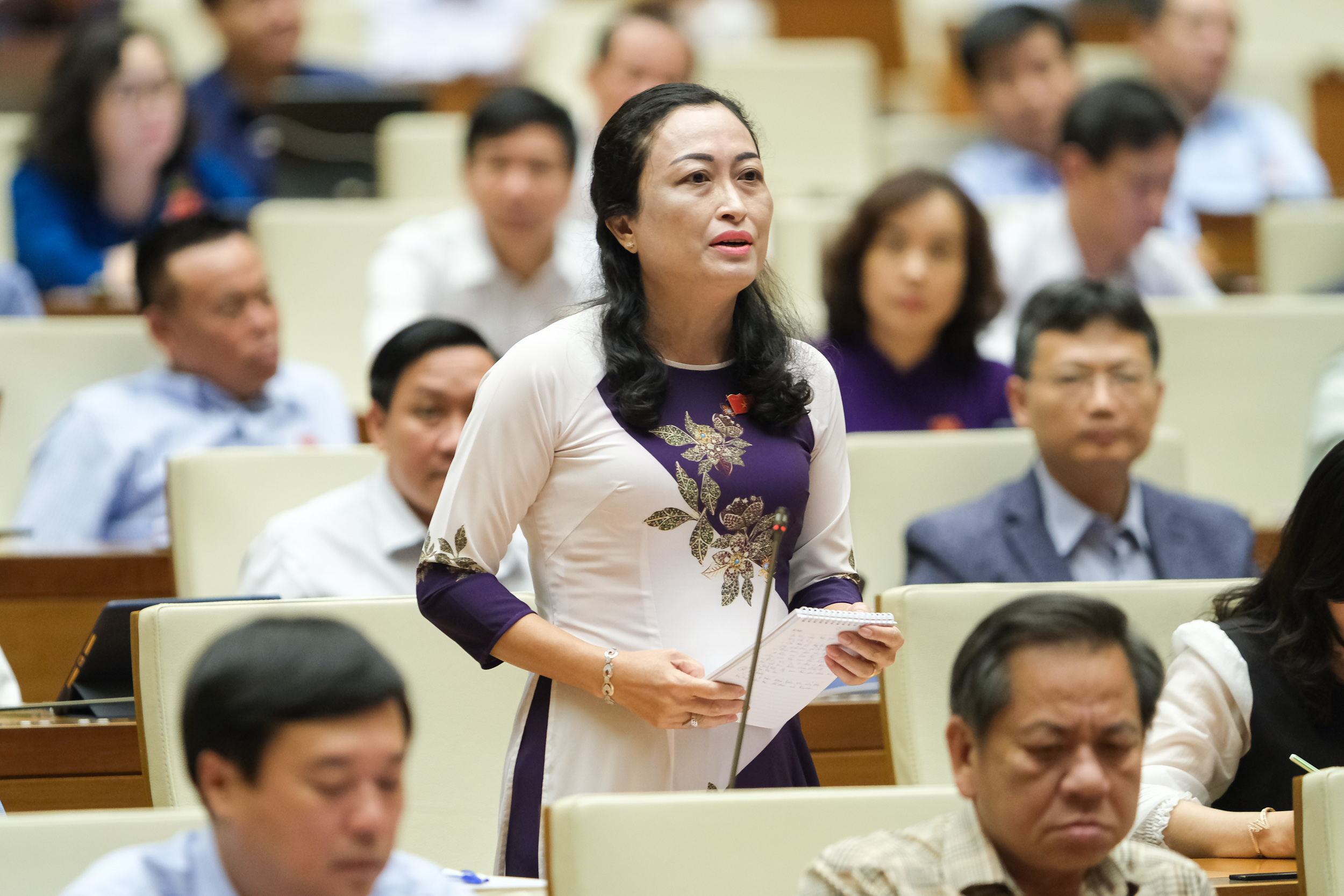 Đại biểu Trần Thị Hoa Ry phát biểu tại n phiên chất vấn ngày 7/6/2022 - Ảnh: Quochoi.vn