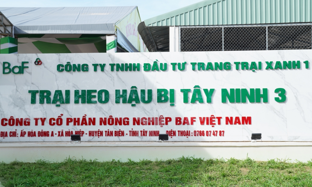  Công ty BaF Việt Nam vừa khánh thành trang trại chăn nuôi heo hậu bị Tây Ninh 3 tại huyện Tân Biên, tỉnh Tây Ninh.