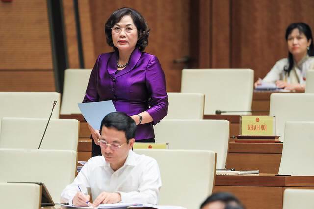 SBV Governor Nguyen Thi Hong (standing) 