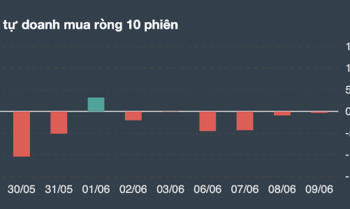 Những cổ phiếu nào được tự doanh mua ròng nhiều nhất phiên 9/6