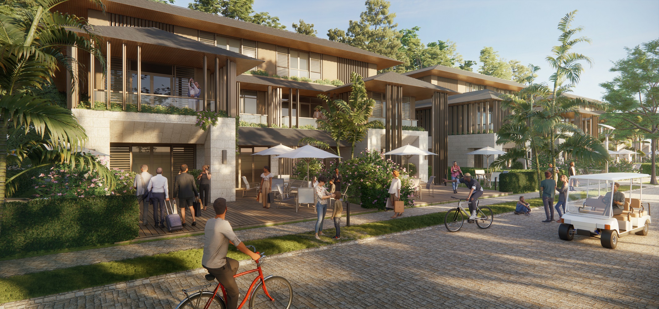 Phối cảnh mô hình Shop Villa tối ưu hóa kỳ nghỉ tại Sun Secret Valley.