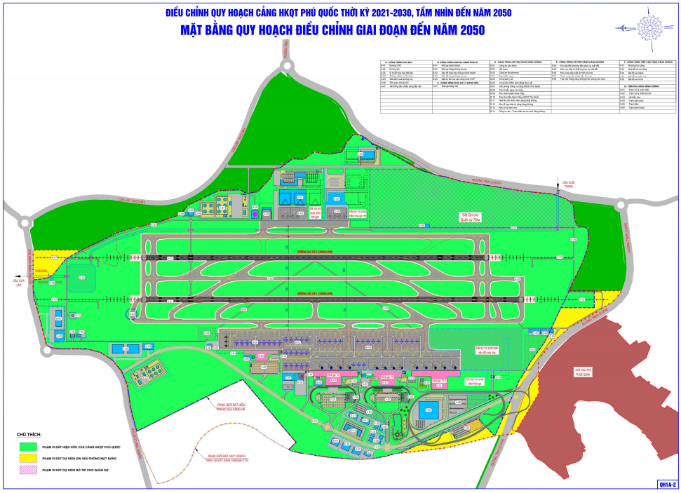 Mặt bằng quy hoạch Cảng h&agrave;ng kh&ocirc;ng quốc tế Ph&uacute; Quốc giai đoạn định hướng đến năm 2050.