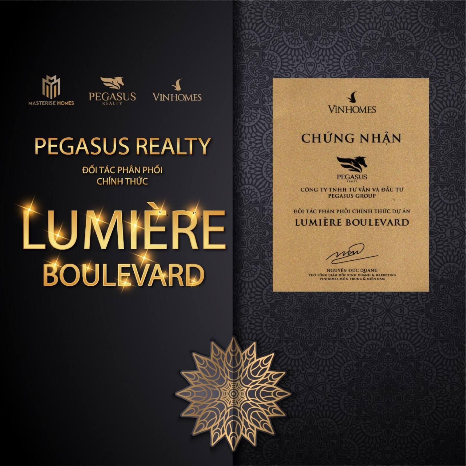 Pegasus ch&iacute;nh thức trở th&agrave;nh đối t&aacute;c ph&acirc;n phối dự &aacute;n Lumi&egrave;re Boulevard.