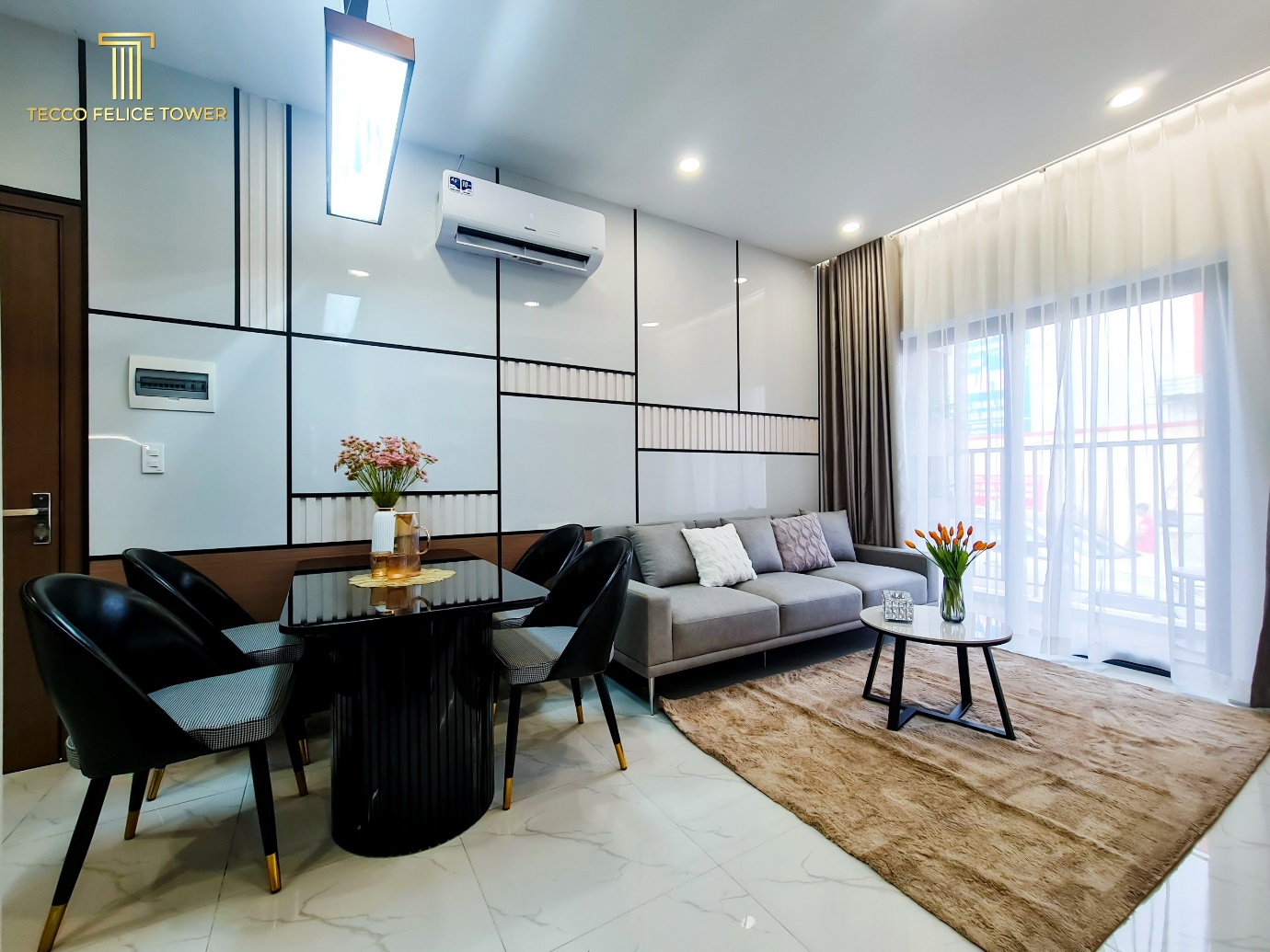 Căn hộ 2 phòng ngủ được bài trí tối ưu mọi không gian tại sự kiện.