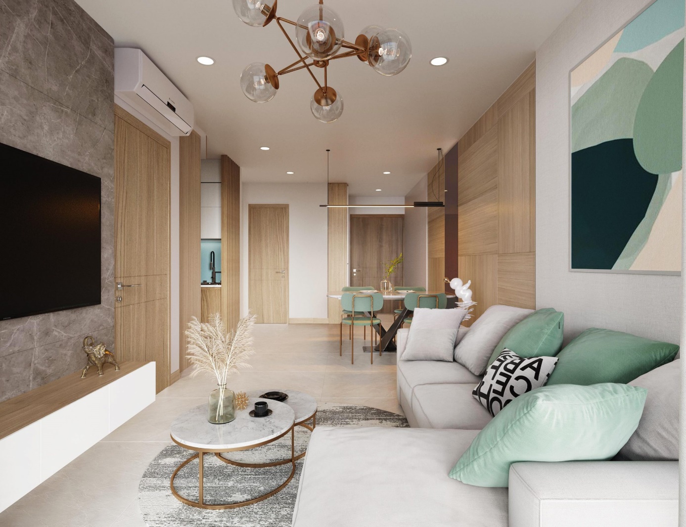 Nội thất bàn giao của dự án đến từ loạt thương hiệu nổi tiếng.