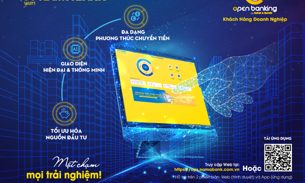 Open Banking phiên bản 2.0 dành cho khách hàng doanh nghiệp của Nam A Bank.