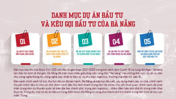 Danh mục dự án đầu tư và kêu gọi đầu tư của Đà Nẵng