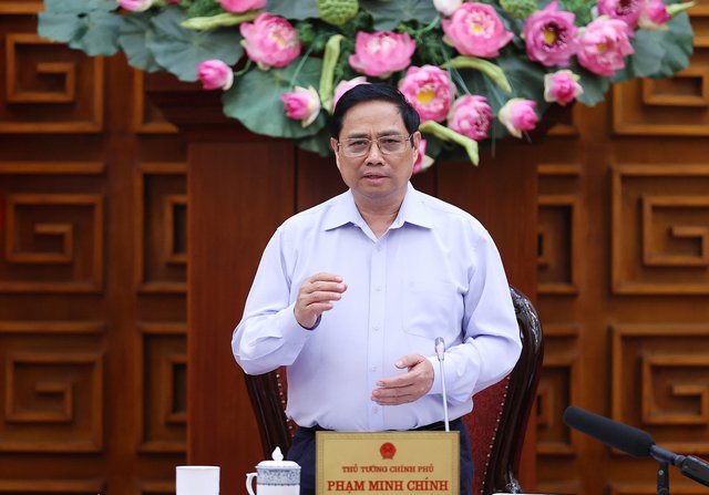 Thủ tướng Phạm Minh Chính phát biểu tại cuộc họp - Ảnh: VGP