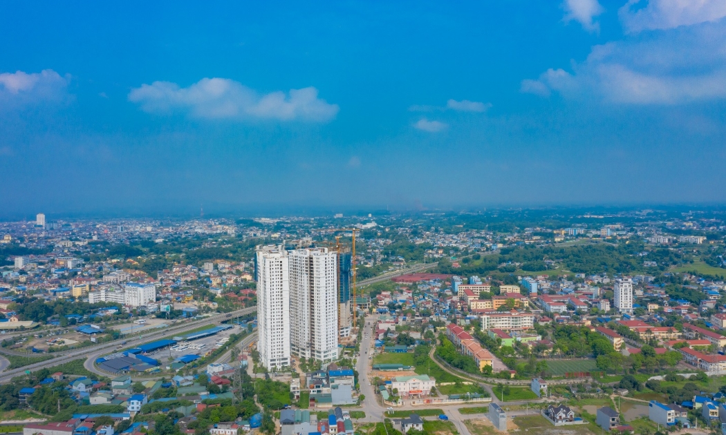 Tòa B chung cư Tecco Elite City đã hoàn thiện tới 80%.