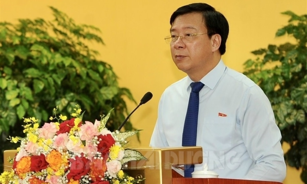 Ông Phạm Xuân Thăng, Bí thư Tỉnh ủy, Chủ tịch HĐND tỉnh Hải Dương khai mạc kỳ họp. Ảnh - Báo Hải Dương.