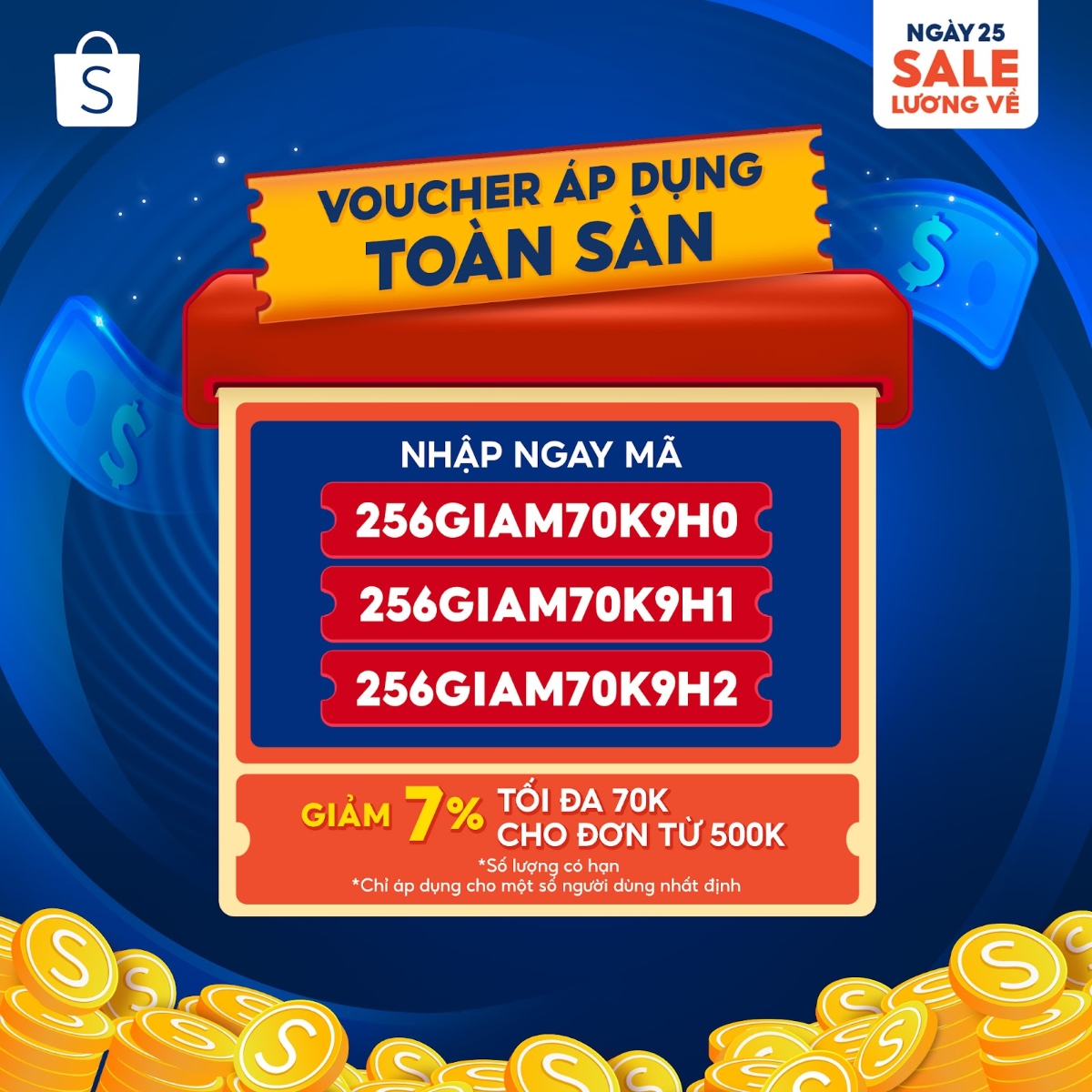 Ngoài ra, nhập các mã voucher trên trong khung từ 9H - 12H hôm nay khi thanh toán để tận hưởng thêm các ưu đãi hấp giảm giá hấp dẫn.