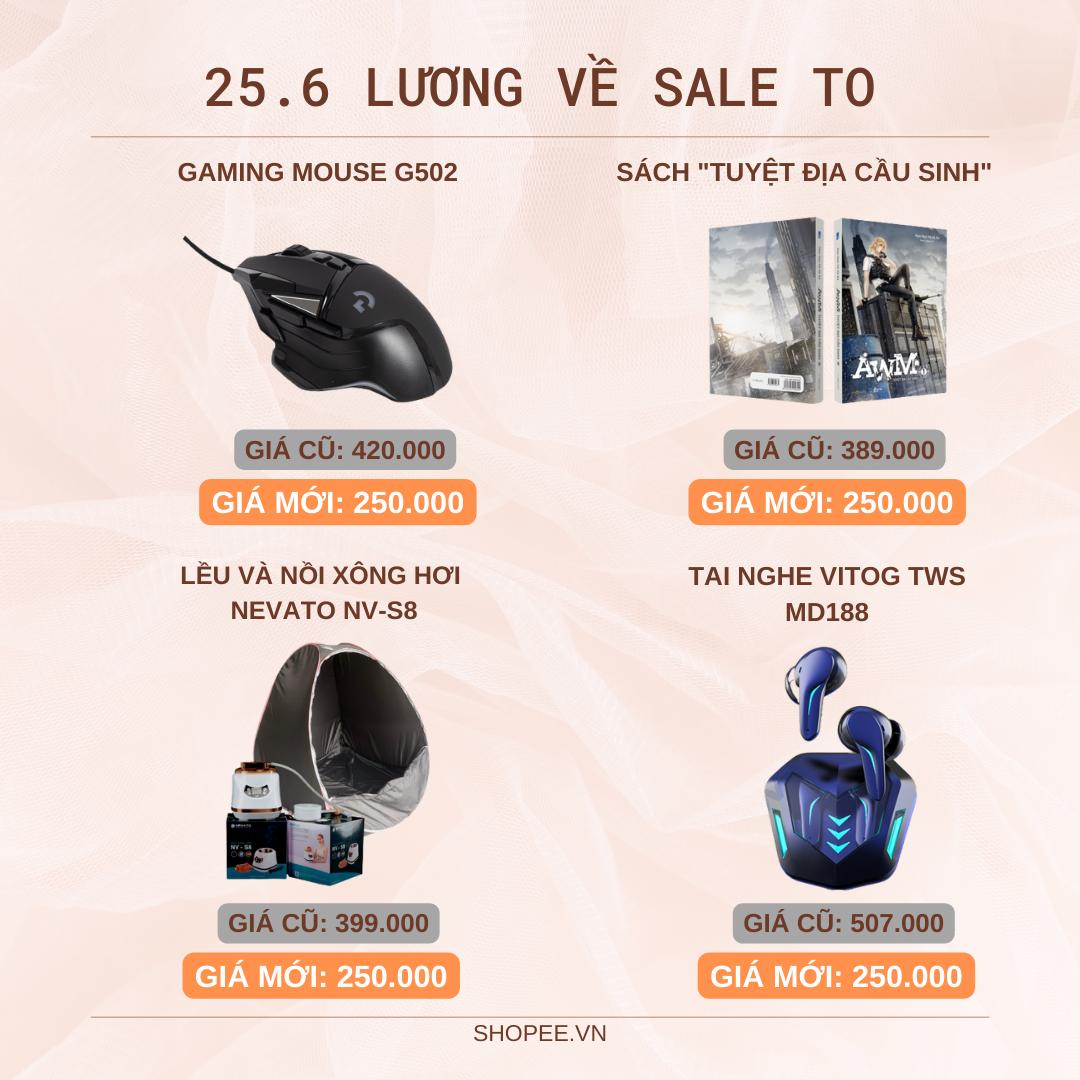 Hôm nay cũng là cơ hội tuyệt vời để các game thủ làm mới bộ gear của mình với loạt sản phẩm xịn có mức giá độc nhất là 250.000 đồng.