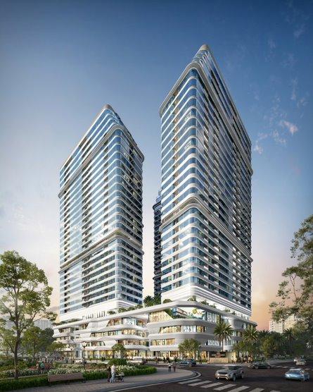 Kiến tr&uacute;c sang trọng, nổi bật của hai t&ograve;a th&aacute;p dự &aacute;n King Crown Infinity.