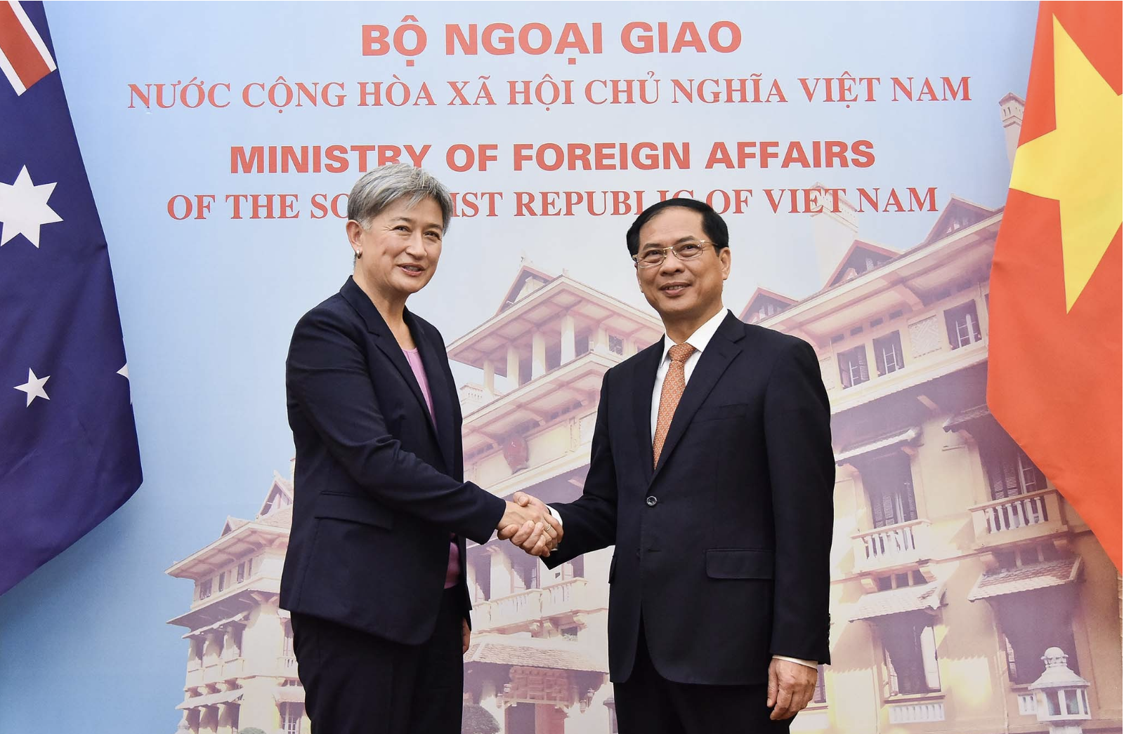 Bộ trưởng Ngoại giao Bùi Thanh Sơn và Bộ trưởng Ngoại giao Australia Penny Wong - Ảnh: Bộ Ngoại giao