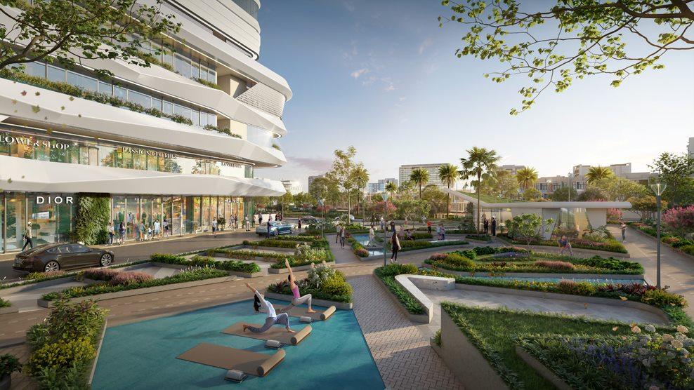 C&ocirc;ng vi&ecirc;n nội khu với kh&ocirc;ng gian hướng đến gi&aacute; trị sức khỏe, thể chất tại King Crown Infinity.