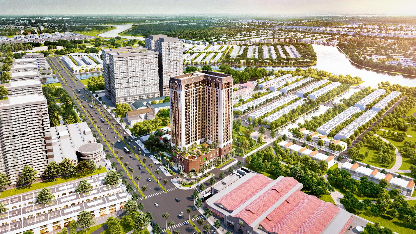 Phối cảnh tổng thể dự án Viva Plaza ngay mặt tiền đại lộ Nguyễn Lương Bằng, trung tâm quận 7.