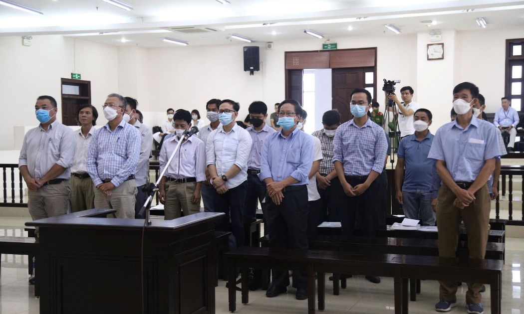 Các bị cáo tại tòa.