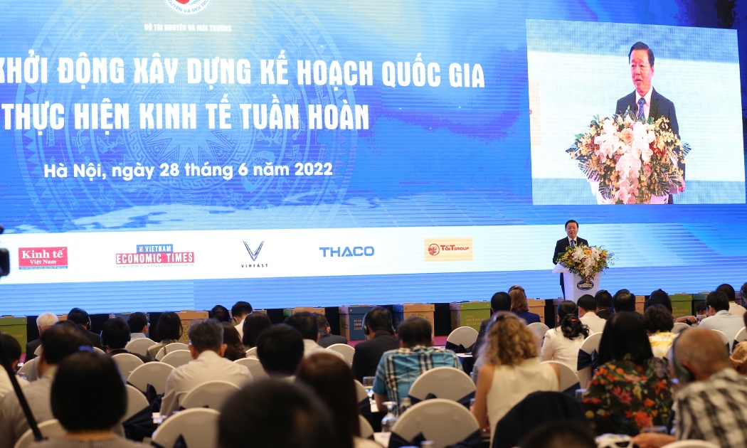 Hội nghị khởi động xây dựng kế hoạch hành động quốc gia thực hiện kinh tế tuần hoàn do Bộ Tài nguyên và Môi trường tổ chức ngày 28/6/2022.