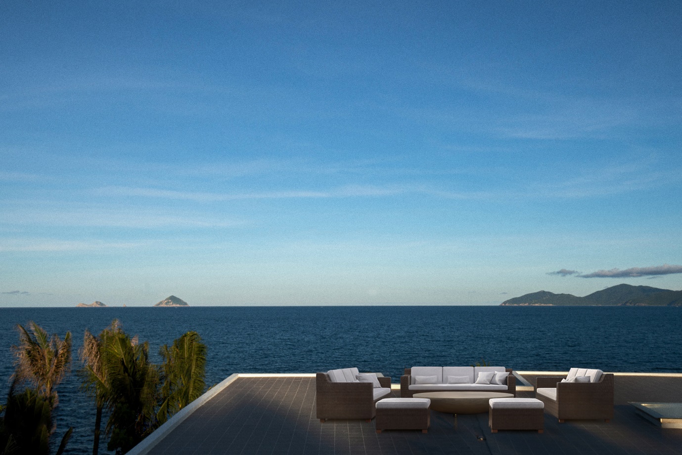 Ocean Sky Lounge - nét kiến trúc riêng biệt của Signature, mở ra tầm nhìn xanh không giới hạn.