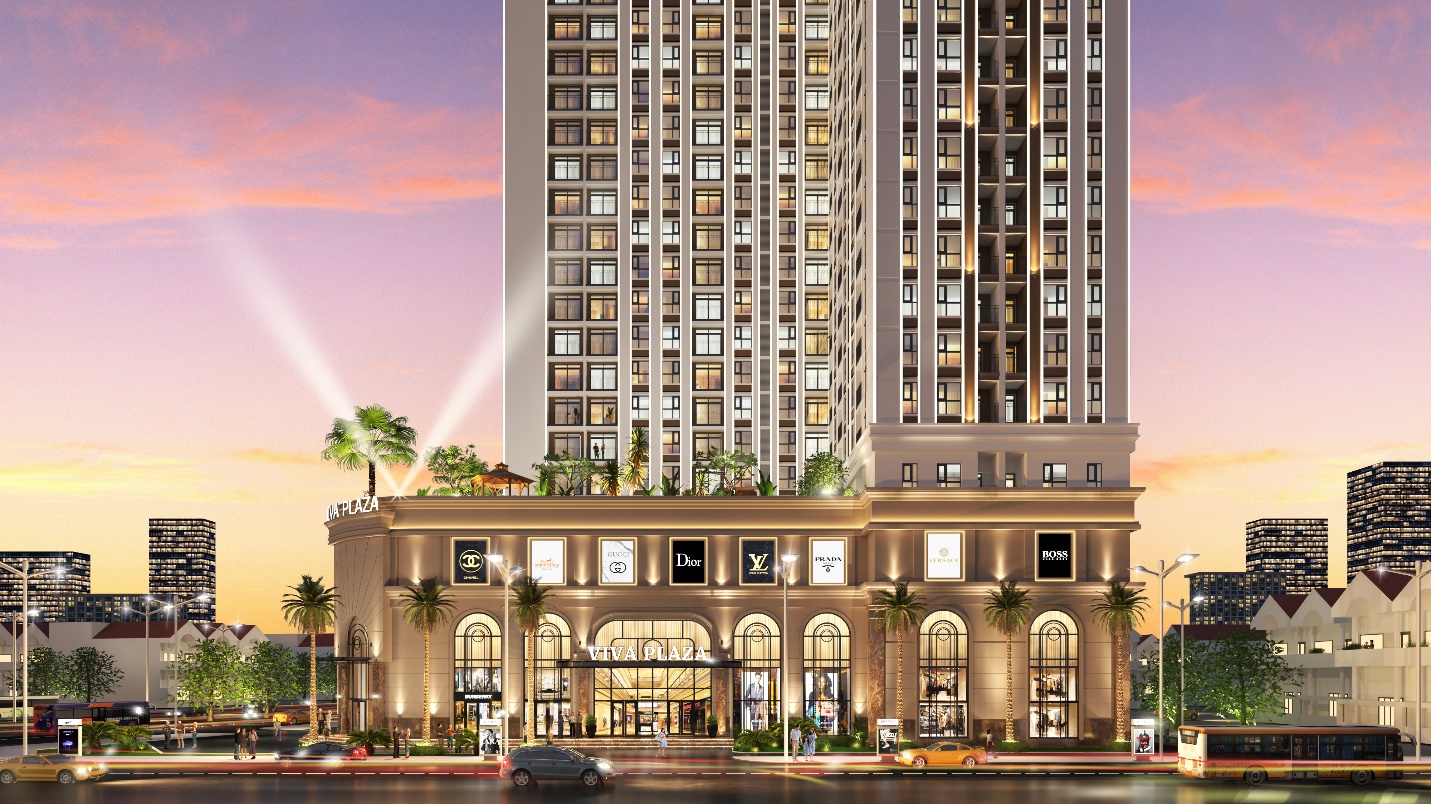 Trung t&acirc;m thương mại 3 tầng tập hợp nhiều tiện &iacute;ch phục vụ cư d&acirc;n Viva Plaza v&agrave; khu vực xung quanh.