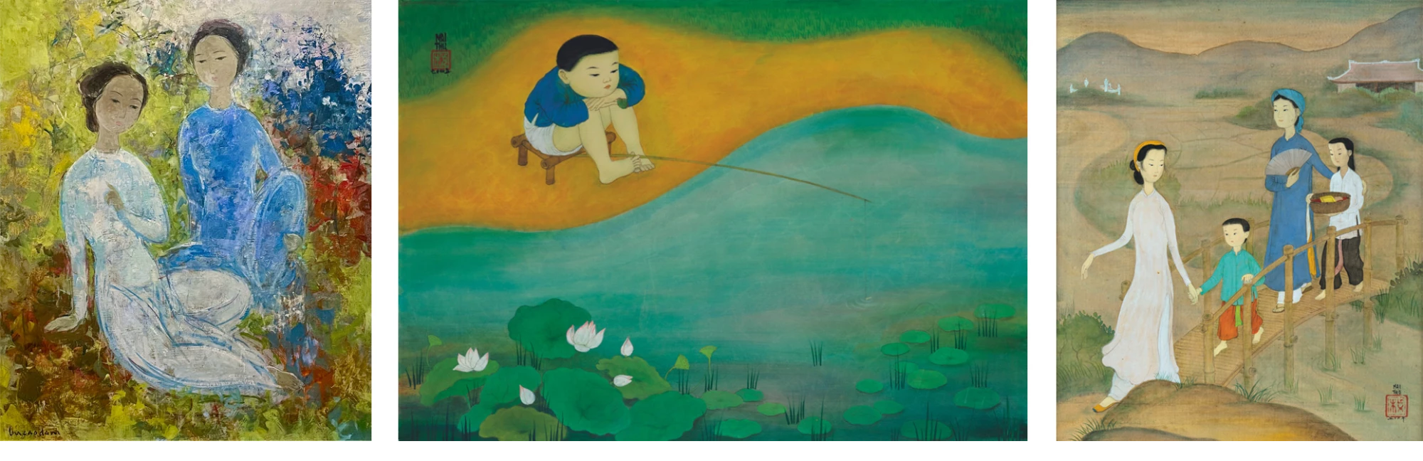 Những bức tranh của "tứ kiệt Đông Dương" Phổ-Thứ-Lựu-Đàm. Nguồn: Sotheby’s.