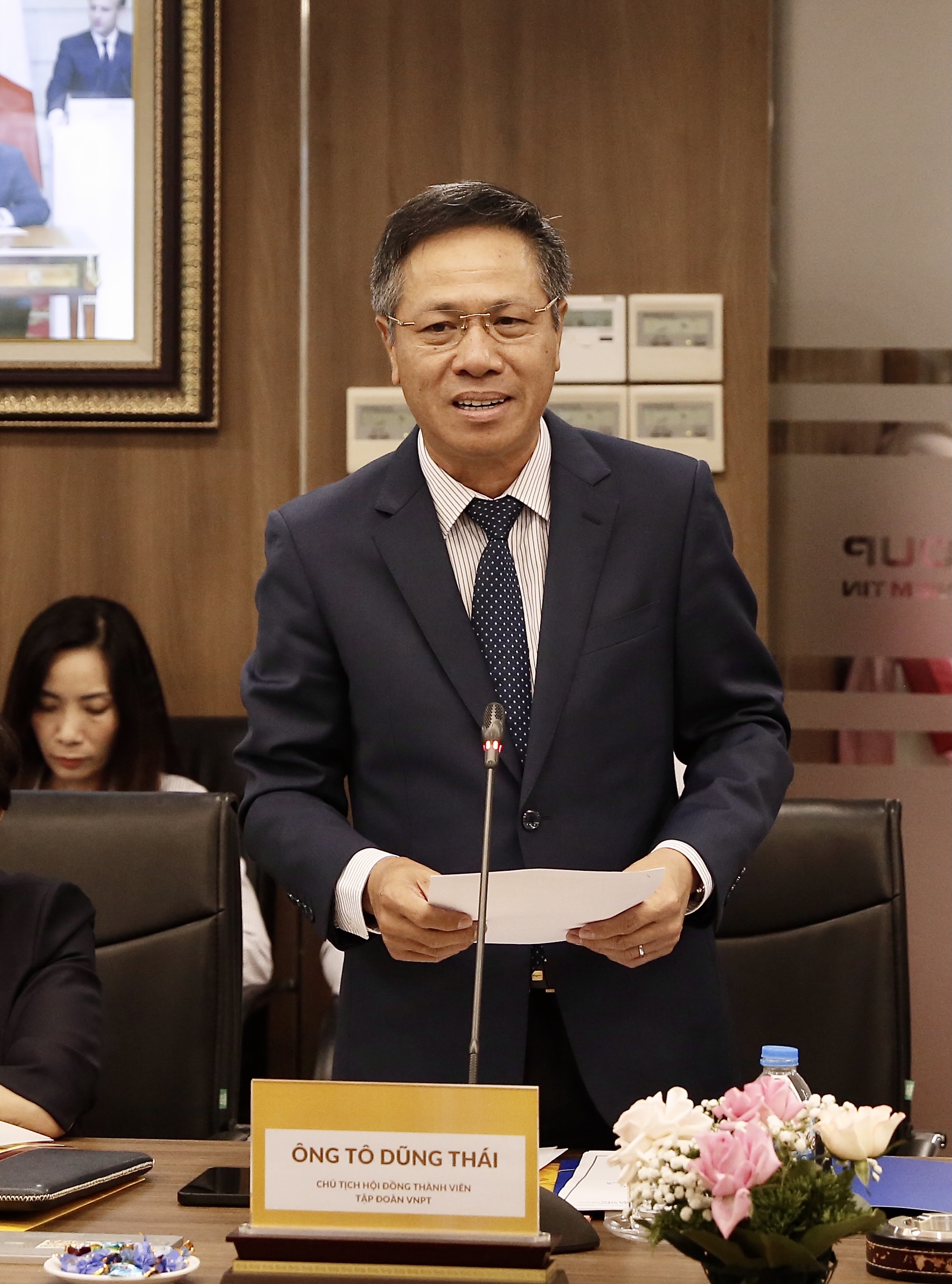 Ông Tô Dũng Thái, Chủ tịch Hội đồng Thành viên Tập đoàn VNPT phát biểu tại sự kiện.