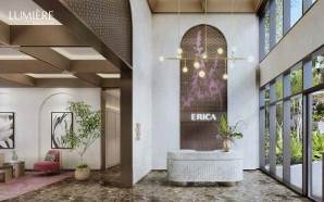Sảnh căn hộ thiết kế sang trọng đậm dấu ấn thi&ecirc;n nhi&ecirc;n của Lumi&egrave;re Boulevard.