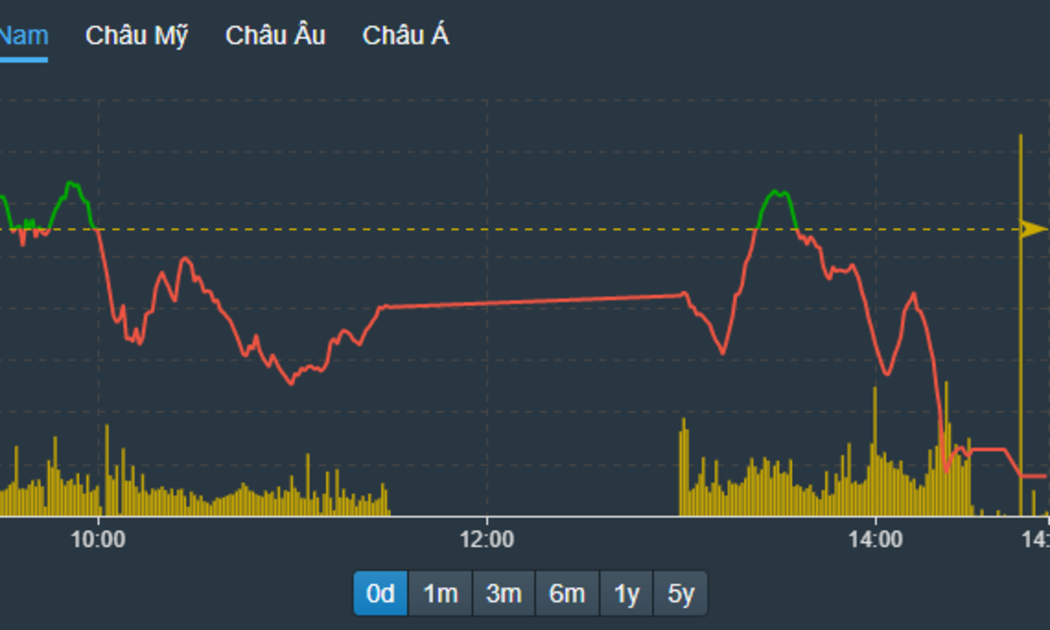 VN-Index lao dốc khá mạnh buổi chiều.