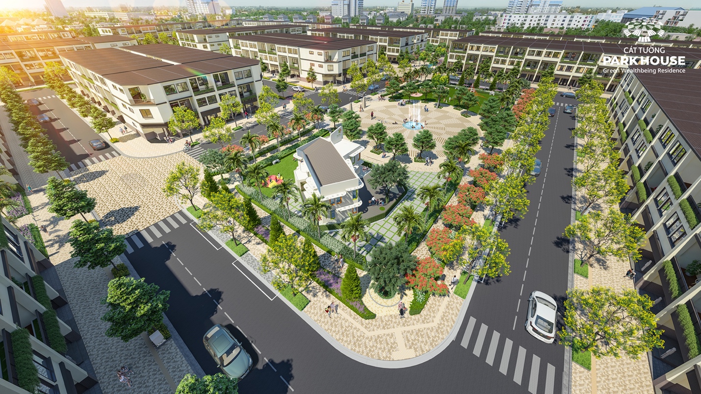 Không gian sống xanh mát tại Cát Tường Park House.