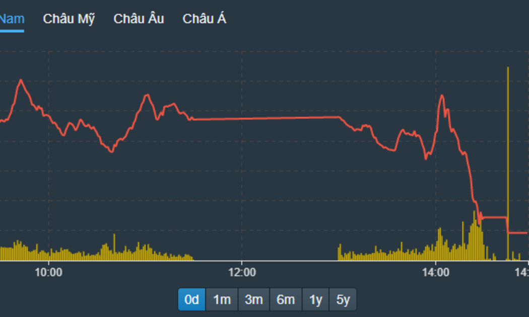 VN-Index rơi tự do về cuối phiên hôm nay.