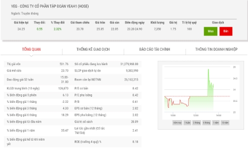 4 nhà đầu tư đăng ký làm cổ đông chiến lược của YEG trong đó có Tập đoàn Thái Tuấn