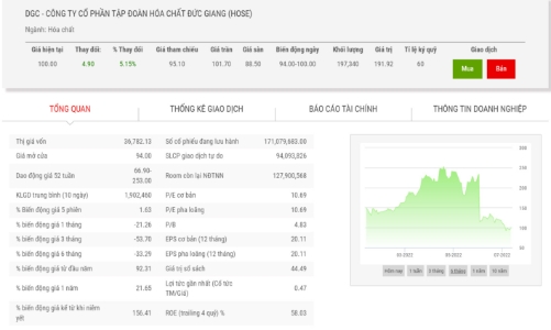 Thị giá 100.000 đồng/cổ phiếu, DGC sắp phát hành 8,55 triệu cổ phiếu ESOP