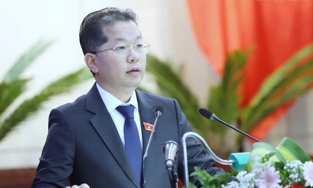 Ông Nguyễn Văn Quảng, Bí thư Thành ủy Đà Nẵng phát biểu tại kỳ họp thứ 7, HĐND TP khóa X, nhiệm kỳ 2021-2026
