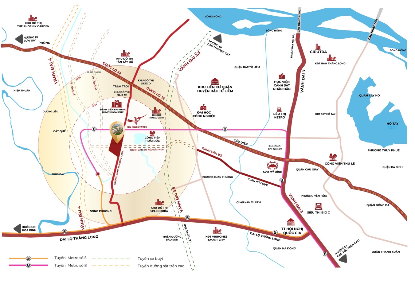Dự án Sơn Đồng Center sở hũu vị trí đắt giá, gia tăng tiềm năng sinh lời vượt trội.