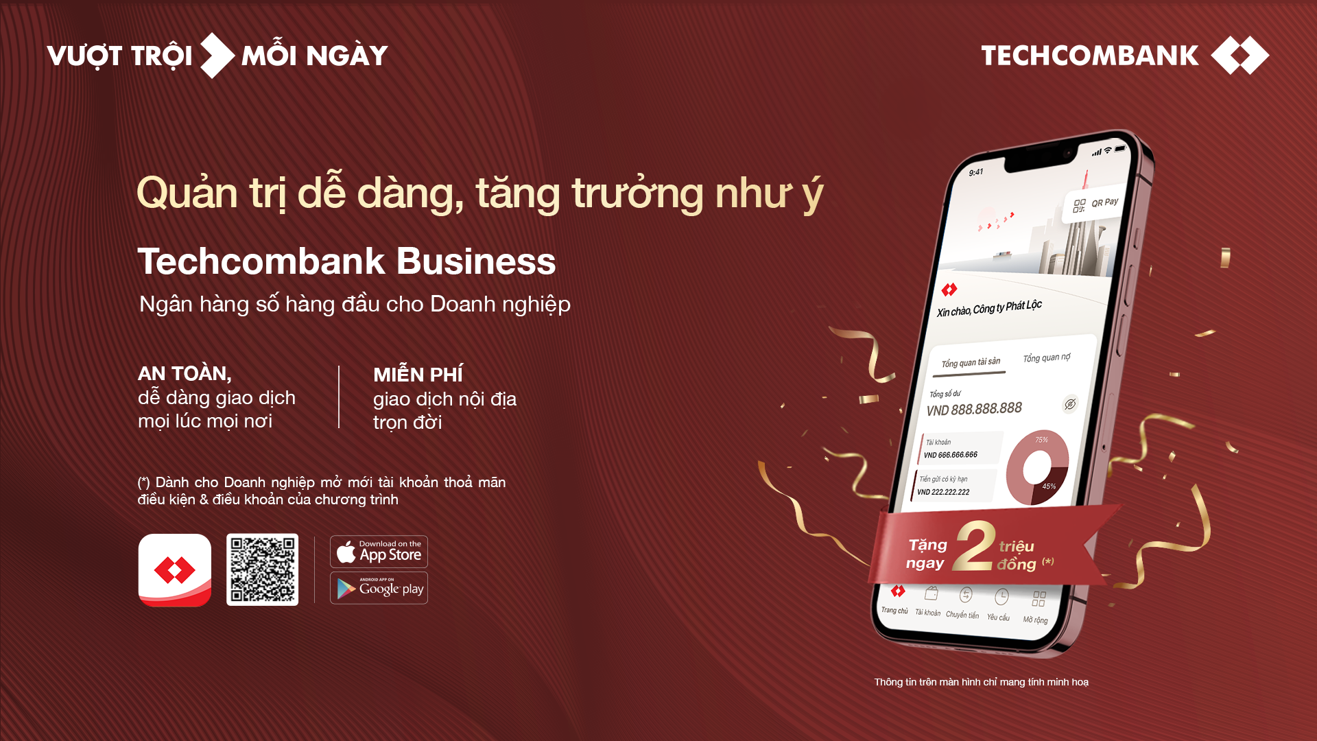 Gia tăng gi&aacute; trị cho doanh nghiệp với Techcombank Business.
